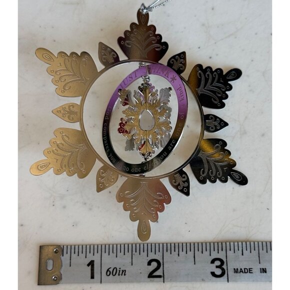 2006 DaySpring Christmas Celebration Collection Silver Snowflake Ornament 4" - Picture 5 of 12